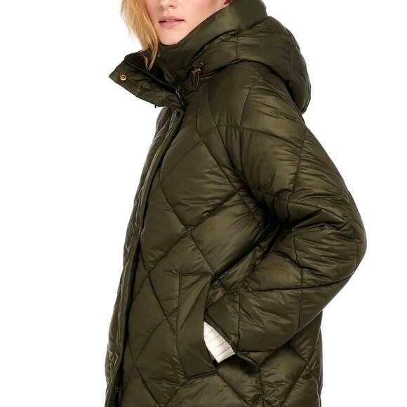 Barbour Sandyford Quilted Longline Coat  Warm Sage Green NWT Size 6 - Picture 6 of 9